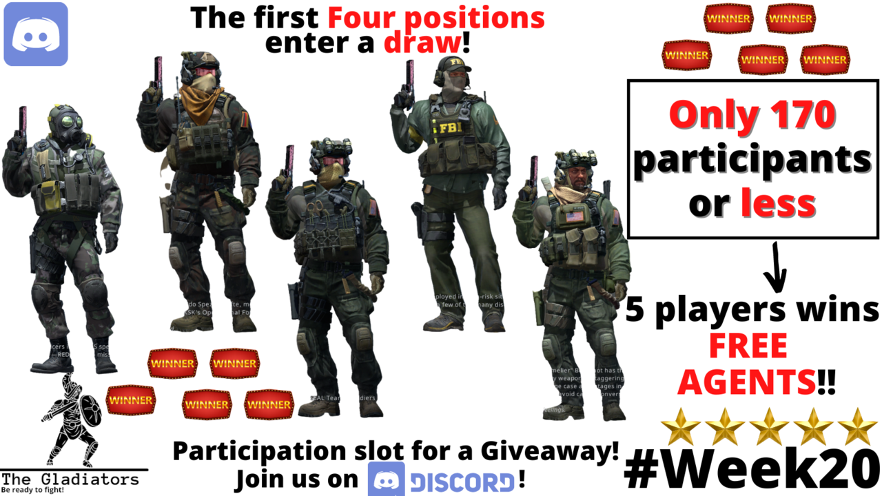 Week20Short PISTOLS Edition! Four Participation Slots for FREE AGENTS