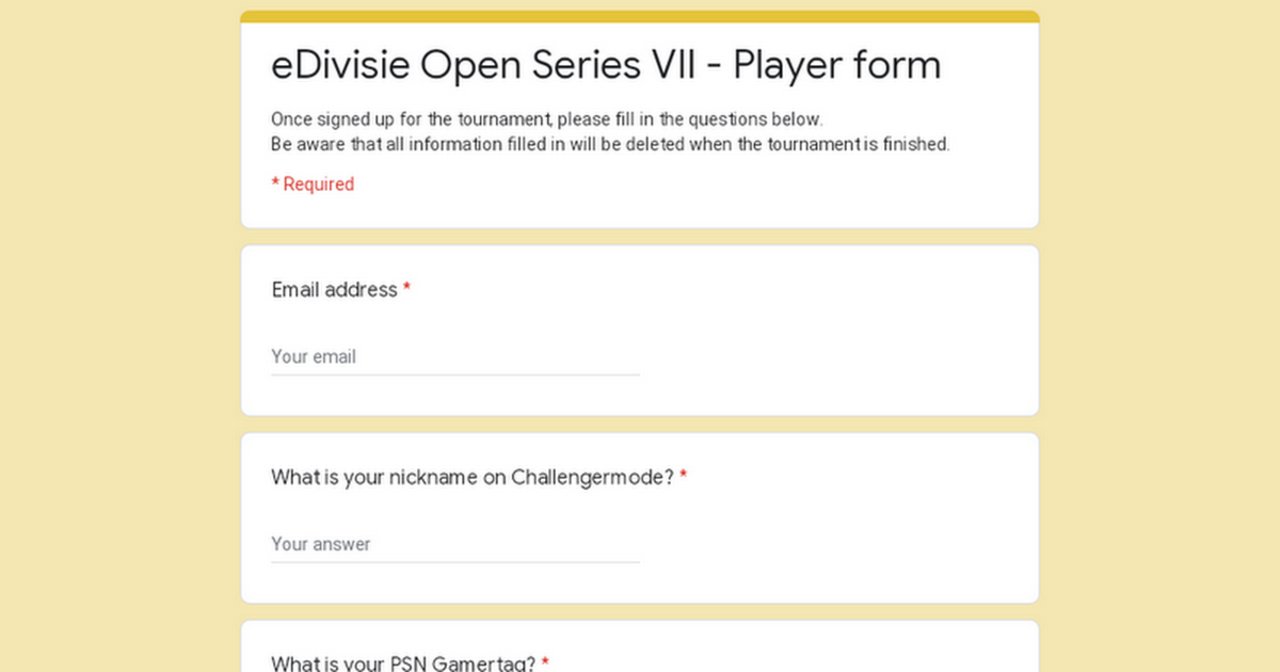 eDivisie Open Series VIII - Player form