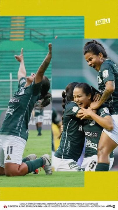 Cerveza Aguila on Instagram: "Mano arriba todos los que viven y disfrutan del fútbol femenino ⚽️🙋🏻‍♀️. Nuestras cracks no se cansan de hacer historia y tú podrás convertirte en su mejor patrocinador. Ingresa a patrocinadoresaguila.com y descubre cómo 🎉 #PatrocinadoresAguila"