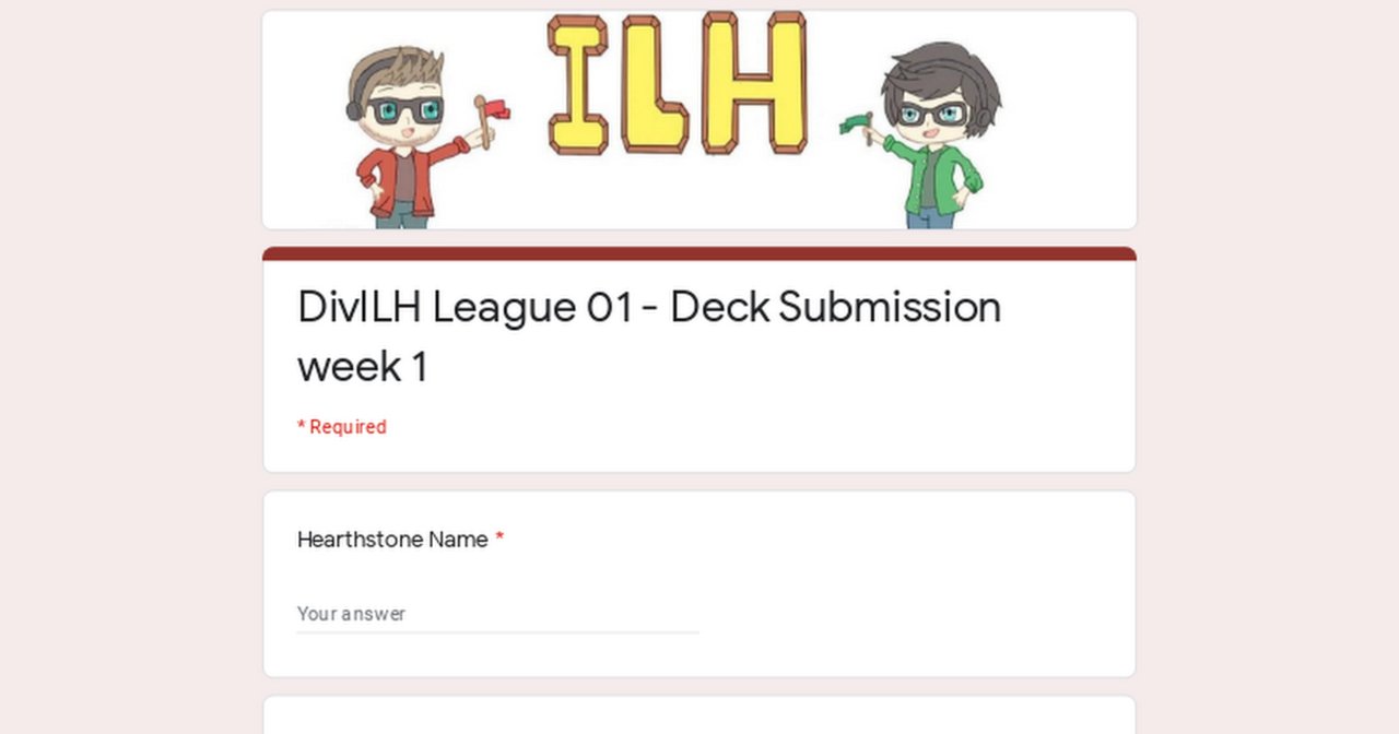 DivILH League 01 - Deck Submission week 1