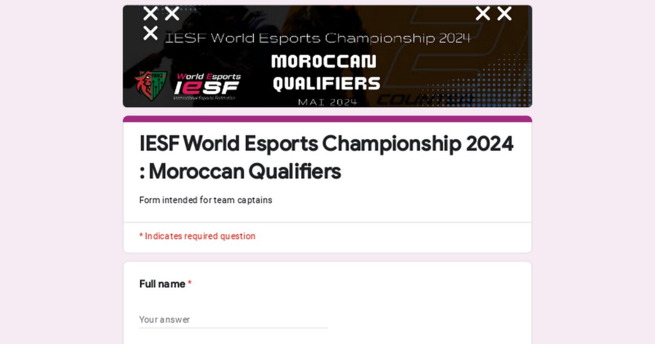 IESF World Esports Championship 2024 : Moroccan Qualifiers