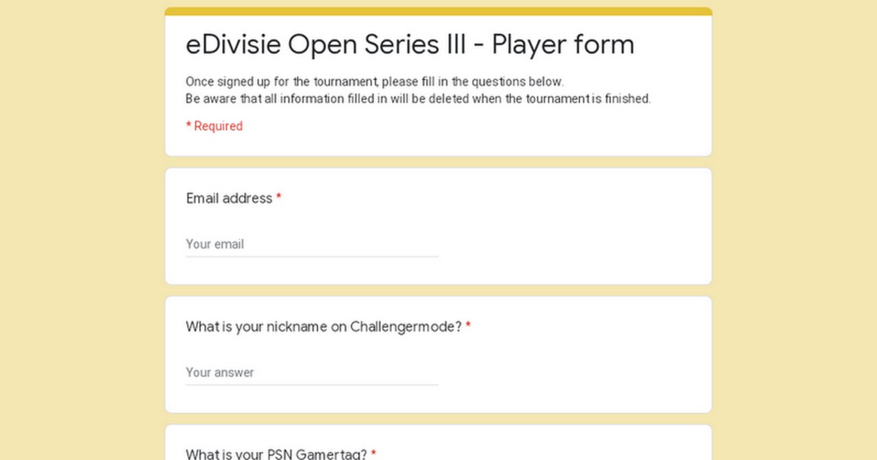eDivisie Open Series IV - Player form