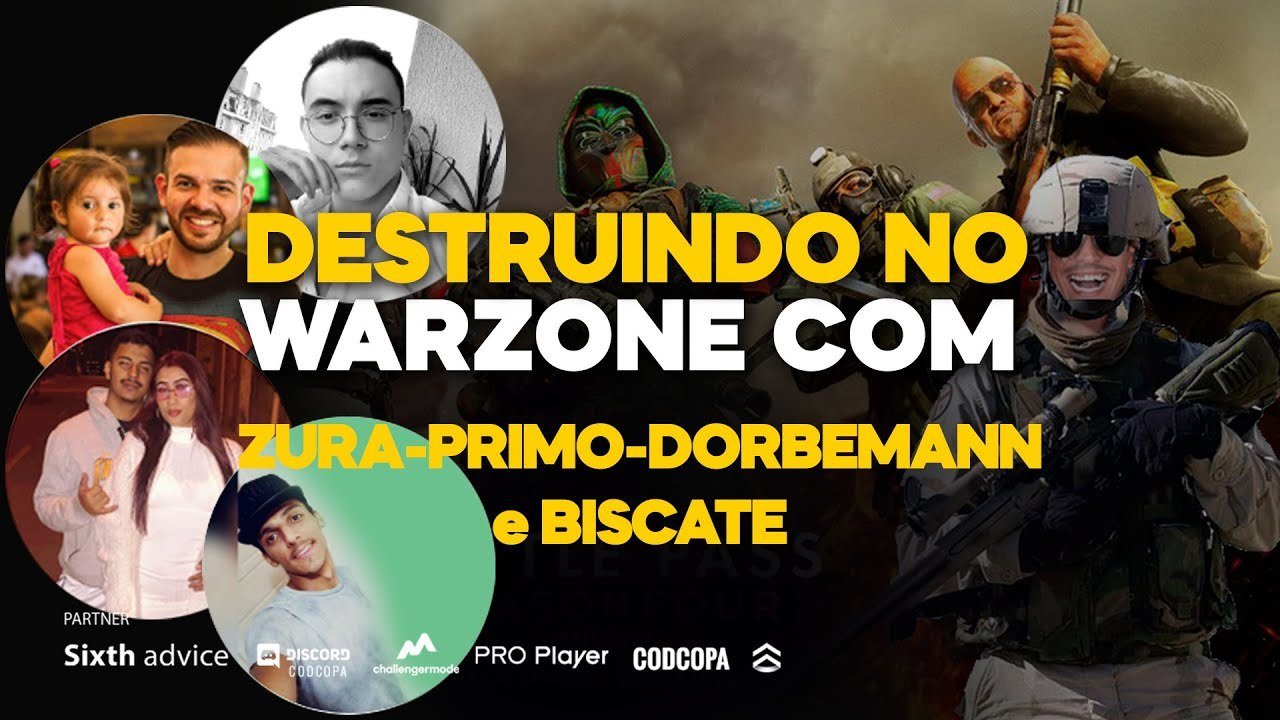 WARZONE C/ PRIMO ZURA DOBERMANN BISCATE e TSAU (Família CODCOPA e +)  jogando com inscritos ❤