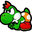 Yoshi in his Bowser cosplay